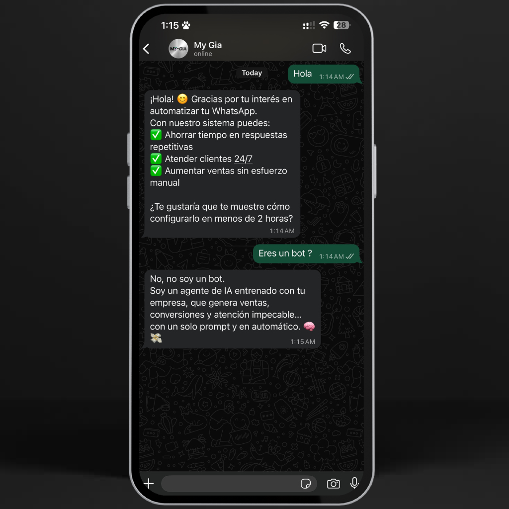 Simulación de chat de WhatsApp